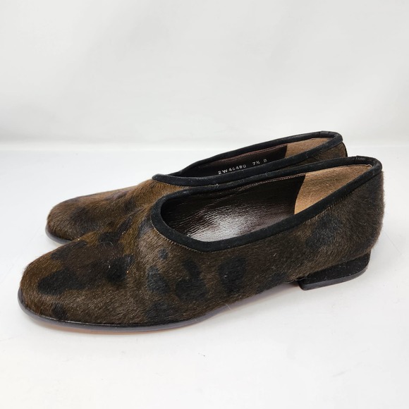 Stuart Weitzman Womens Animal Print Calf Hair Flats Loafers Size 7.5 B Slip On - Picture 5 of 9